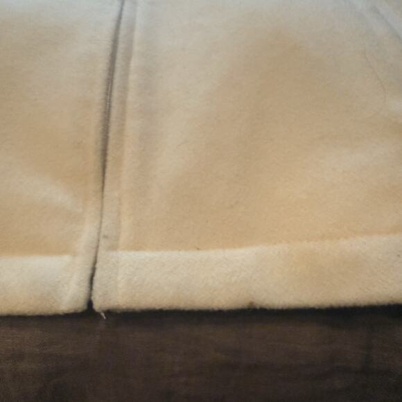 Mackintosh Women's Wool Coat Fox Fur Trim Hooded Vintage Cream White Size XL - Picture 11 of 11